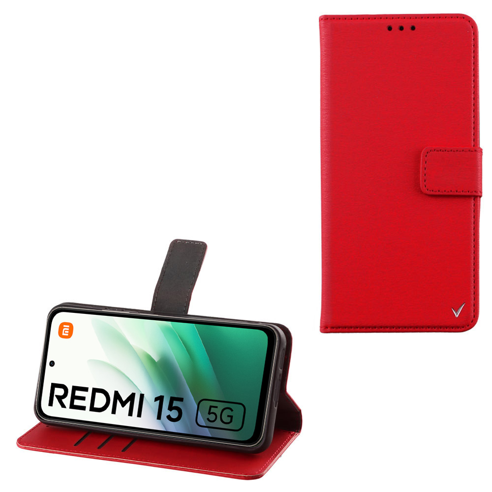 VOLTE-TEL ΘΗΚΗ XIAOMI REDMI 15 5G 6.9" ALLURE MAGNET BOOK STAND CLIP RED