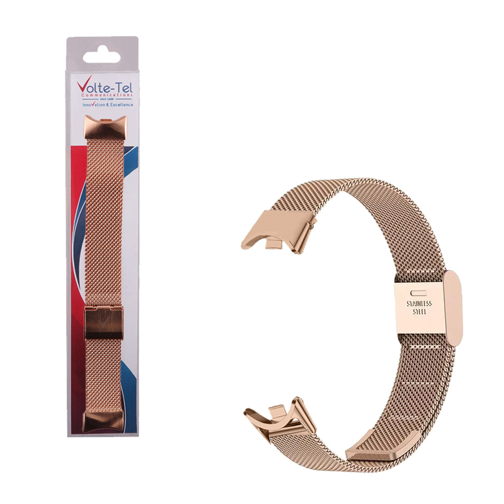 VOLTE-TEL VT155 ΛΟΥΡΑΚΙ ΡΟΛΟΓΙΟΥ ΜΕΤΑΛΛΙΚΟ XIAOMI SMART BAND 8/SMART BAND 9/SMART BAND 10 MILAN ROSE GOLD