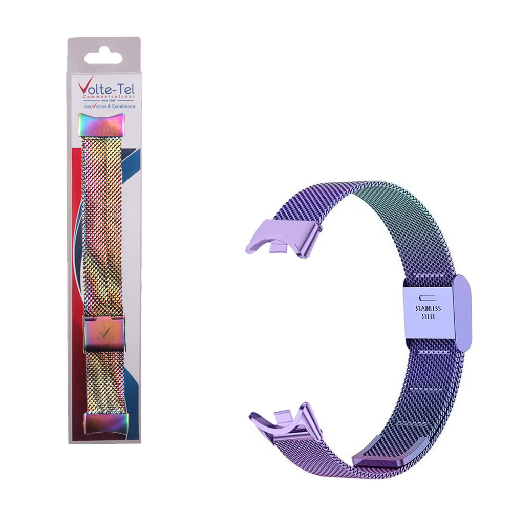 VOLTE-TEL VT155 ΛΟΥΡΑΚΙ ΡΟΛΟΓΙΟΥ ΜΕΤΑΛΛΙΚΟ XIAOMI SMART BAND 8/SMART BAND 9/SMART BAND 10 MILAN COLORFUL PURPLE
