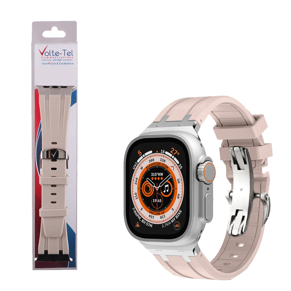 VOLTE-TEL VT157 ΛΟΥΡΑΚΙ ΡΟΛΟΓΙΟΥ ΣΙΛΙΚΟΝΗΣ ΣΥΜΒΑΤΟ ΜΕ APPLE WATCH 45/46/49mm SPORT BUTTERFLY BUCKLE LIGHT BLUE