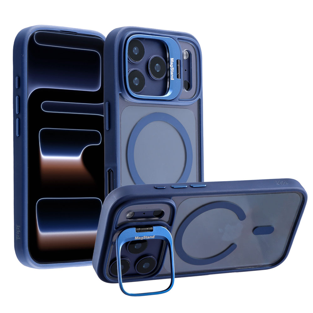 IDOL 1991 ΘΗΚΗ IPHONE 17 PRO MAX 6.9" MAGSTAND CLEAR BACK COVER TPU BLUE BUMPER AND MAGNET FULL CAMERA PROTECTION WITH STAND