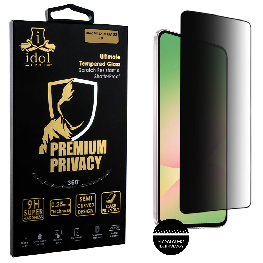 IDOL 1991 TEMPERED GLASS SAMSUNG A57 5G 6.7" 9H 0.25mm PREMIUM PRIVACY ANTISPY SEMI CURVED FULL GLUE BLACK