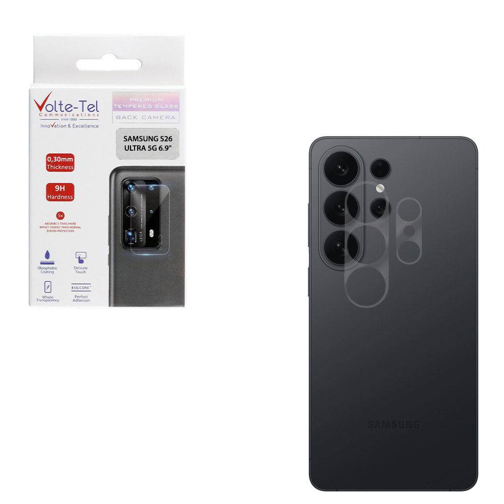 VOLTE-TEL TEMPERED GLASS SAMSUNG S26 ULTRA 5G 6.9" 9H 0.25mm 3D CURVED FOR CAMERA TRANSPARENT
