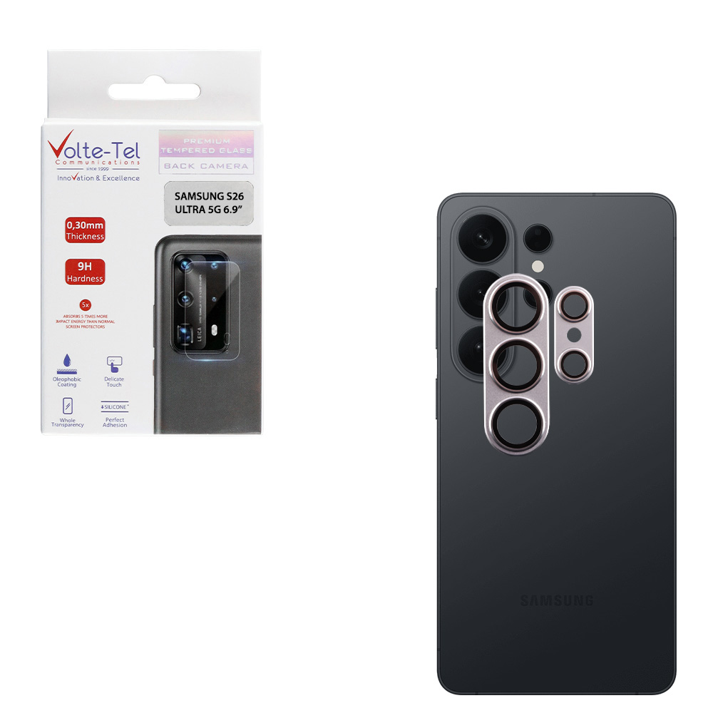 VOLTE-TEL CAMERA GLASS COVER SAMSUNG S26 ULTRA 5G 6.9" 9H 0.30MM 3D AR ALUMINIUM-ELECTROPLATING FRAME SILVER