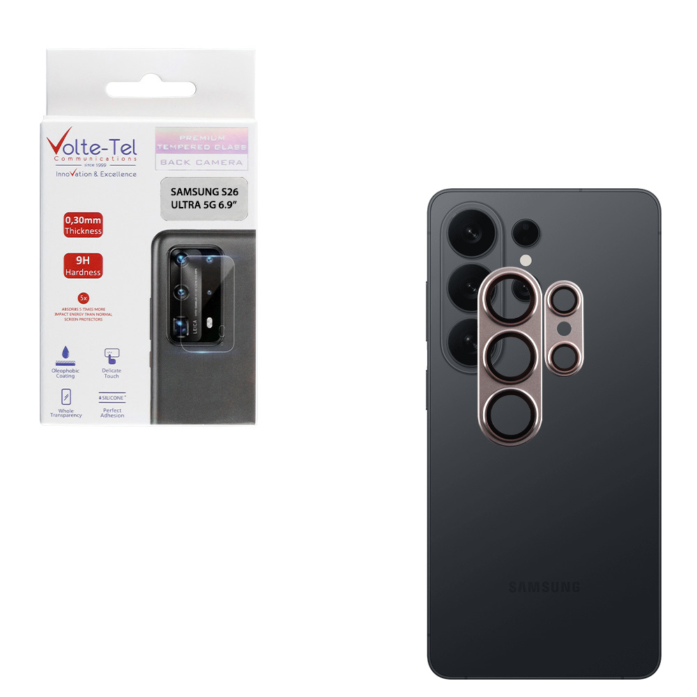VOLTE-TEL CAMERA GLASS COVER SAMSUNG S26 ULTRA 5G 6.9" 9H 0.30MM 3D AR ALUMINIUM-ELECTROPLATING FRAME GREY