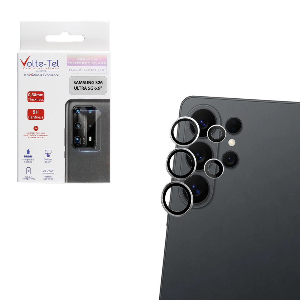 VOLTE-TEL CAMERA GLASS COVER SAMSUNG S26 ULTRA 5G 6.9" 9H 0.30MM EASY APPLICATION TITANIUM SILVER
