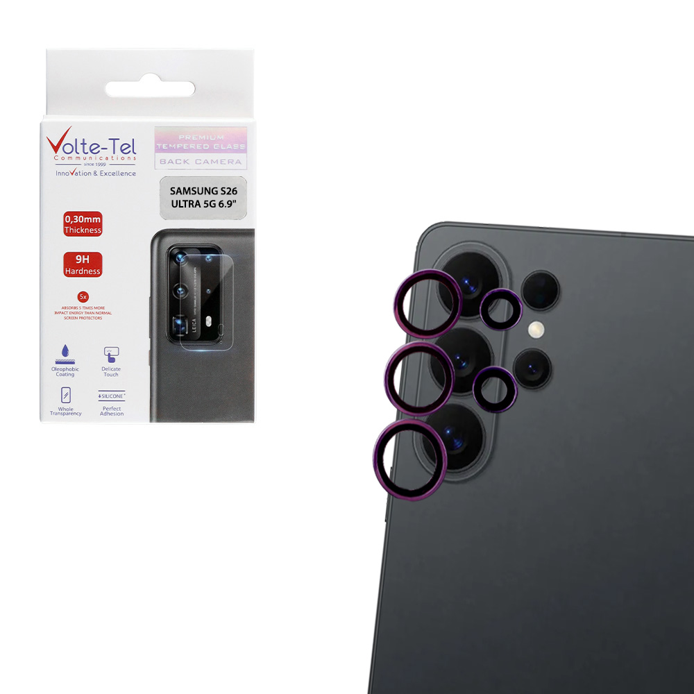 VOLTE-TEL CAMERA GLASS COVER SAMSUNG S26 ULTRA 5G 6.9" 9H 0.30MM EASY APPLICATION PURPLE