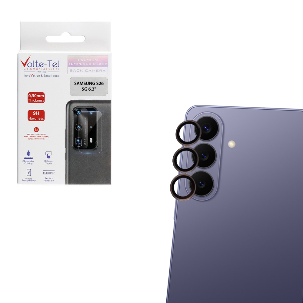 VOLTE-TEL CAMERA GLASS COVER SAMSUNG S26 5G 6.3" 9H 0.30MM EASY APPLICATION TITANIUM GREY