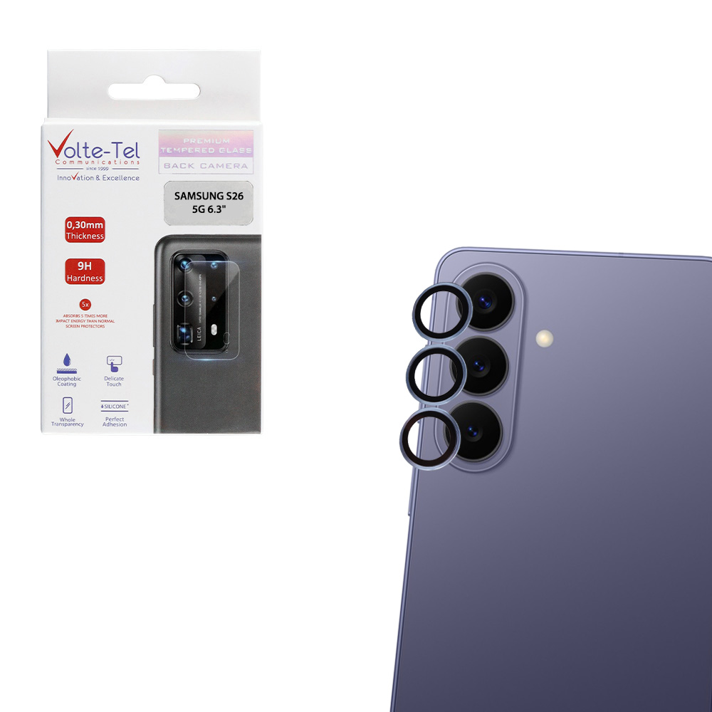VOLTE-TEL CAMERA GLASS COVER SAMSUNG S26 5G 6.3" 9H 0.30MM EASY APPLICATION BLUE