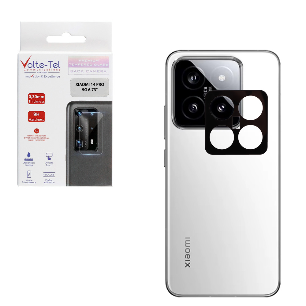 VOLTE-TEL TEMPERED GLASS XIAOMI 14 PRO 5G 6.73" 9H 0.25mm 3D CURVED FOR CAMERA BLACK