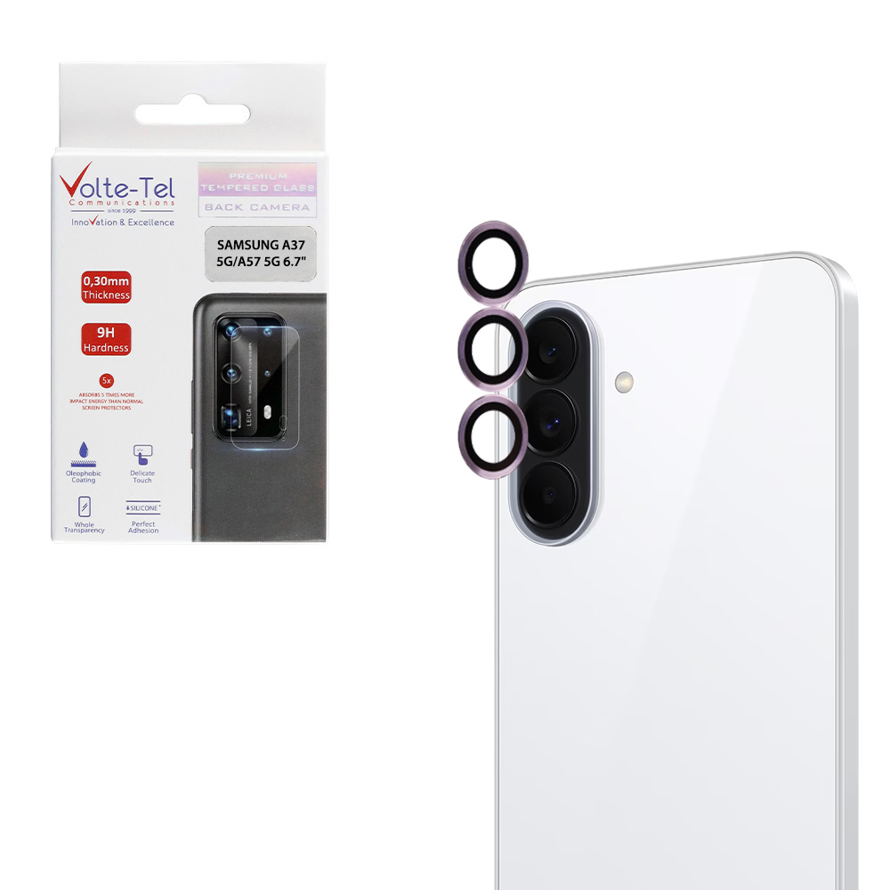 VOLTE-TEL CAMERA GLASS COVER SAMSUNG A37 5G/A57 5G 6.7" 9H 0.30MM EASY APPLICATION PURPLE