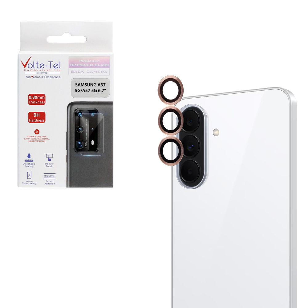 VOLTE-TEL CAMERA GLASS COVER SAMSUNG A37 5G/A57 5G 6.7" 9H 0.30MM EASY APPLICATION GOLD
