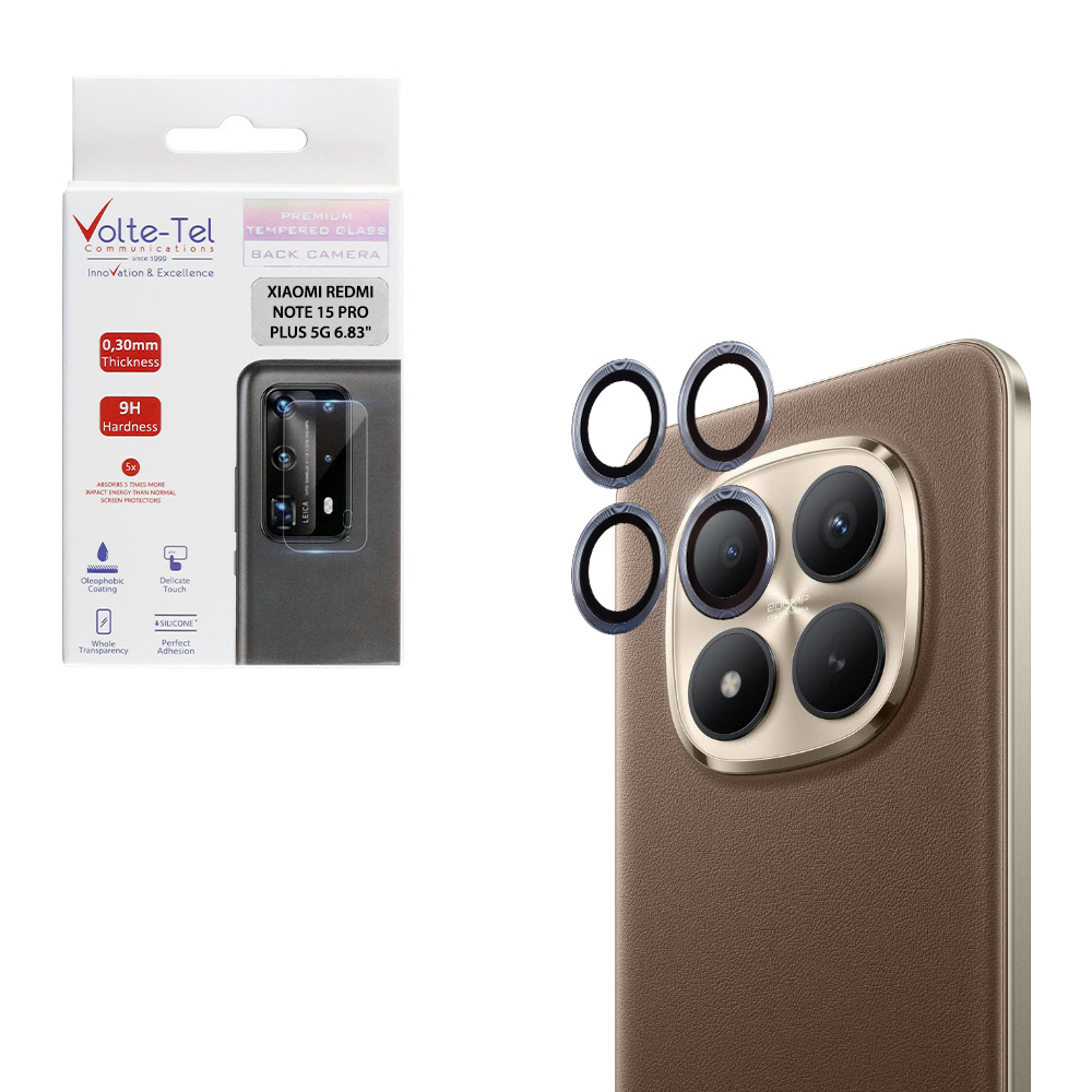 VOLTE-TEL CAMERA GLASS COVER XIAOMI REDMI NOTE 15 PRO PLUS 5G 6.83" 9H 0.30MM EASY APPLICATION BLUE