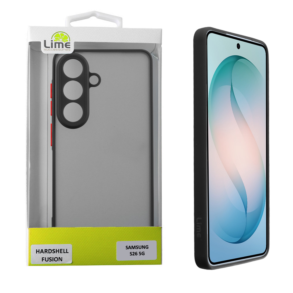LIME ΘΗΚΗ SAMSUNG S26 5G 6.3" HARDSHELL FUSION FULL CAMERA PROTECTION BLACK WITH RED KEYS