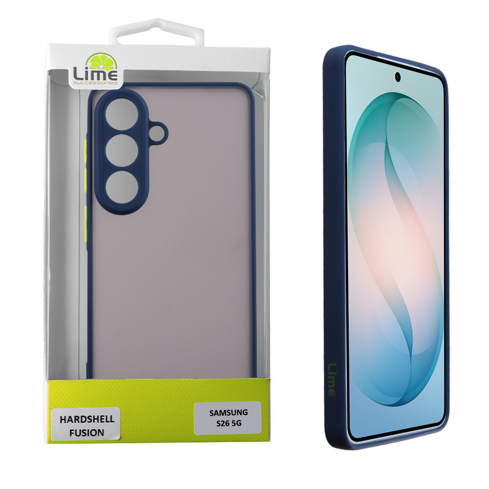 LIME ΘΗΚΗ SAMSUNG S26 5G 6.3" HARDSHELL FUSION FULL CAMERA PROTECTION BLUE WITH YELLOW KEYS