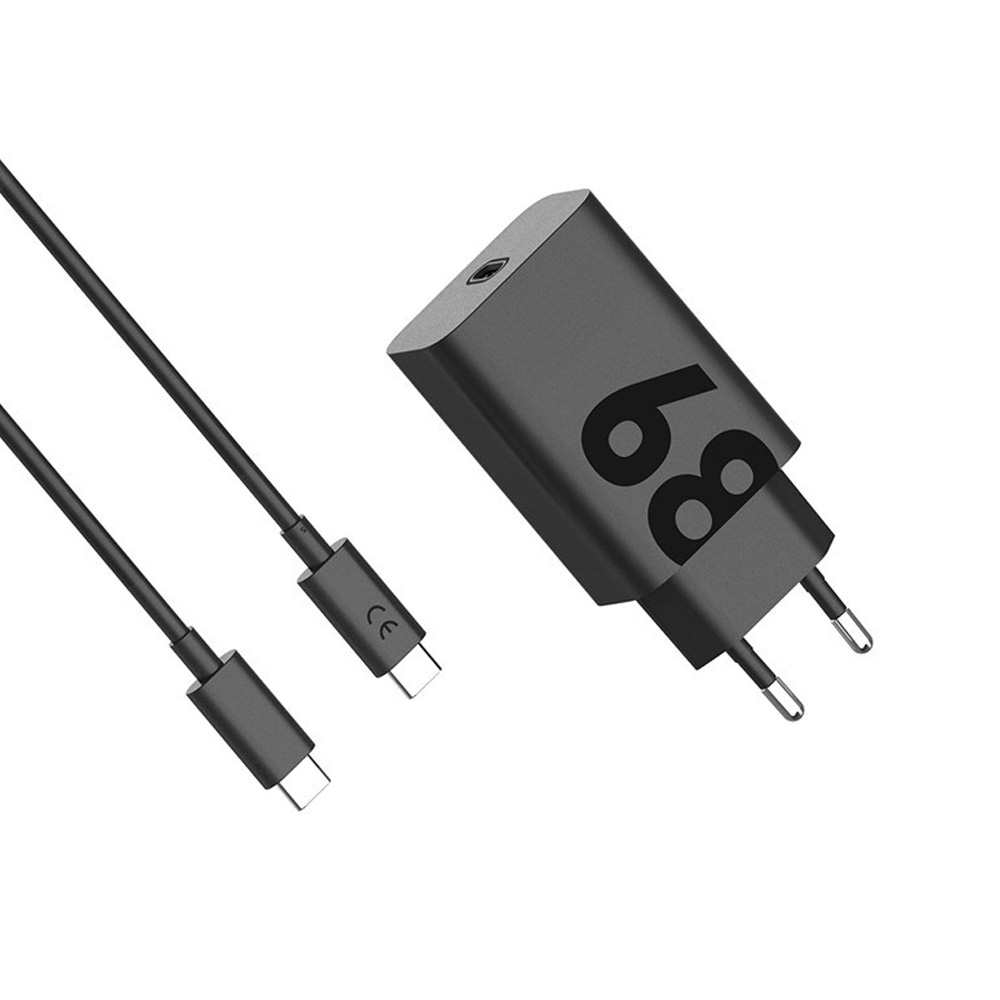 TRAVEL MOTOROLA SJMC6822 USB C 5V 5A/9V 4A/11V 6.5A/20V 3.4A 68W GANFAST CHARGE+USB DATA TYPE C TO TYPE C 3A BLACK PACKING OR