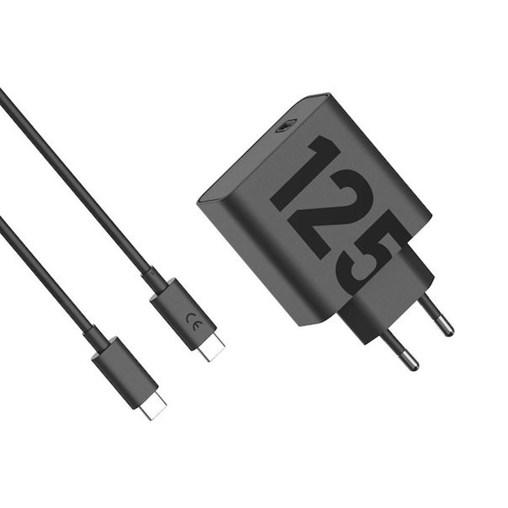 TRAVEL MOTOROLA SJMC1252 USB C 5V 3A/9V 3A/15V 3A/ 20V/6.25A 125W GANFAST CHARGE+USB DATA TYPE C TO TYPE C 3A BLACK PACKING OR