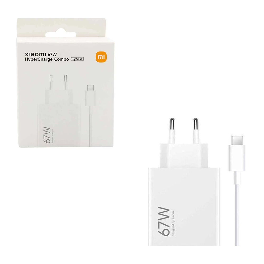 TRAVEL XIAOMI BHR9465EU HYPERCHARGE USB A 5V/3A 5-20V/6.2A/3.25A 67W + USB A TO TYPE C 3A WHITE PACKING OR