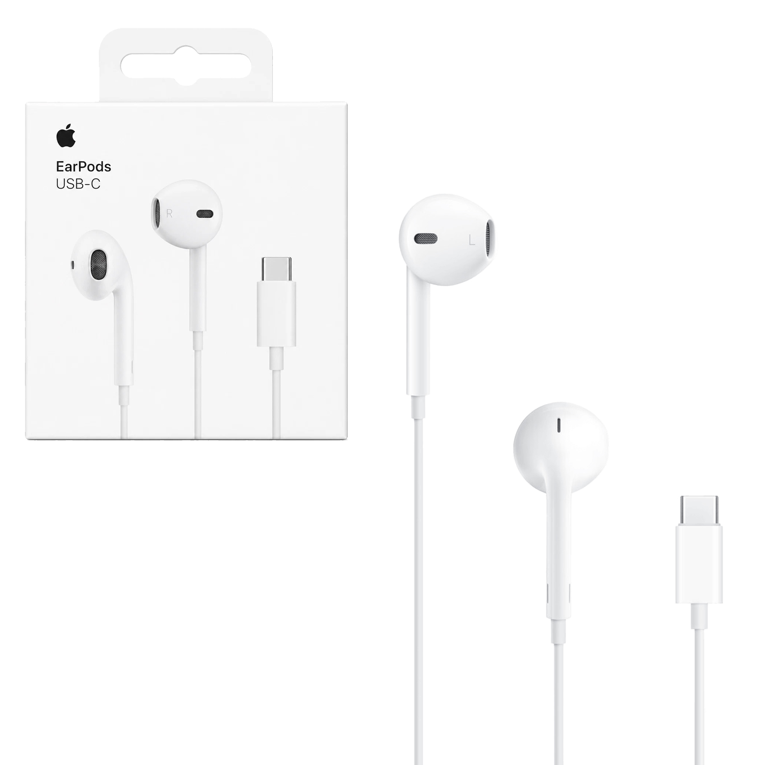 APPLE HANDS FREE STEREO EARPODS WITH REMOTE AND MIC MTJY3ZM/A USB-C WHITE PACKING OR