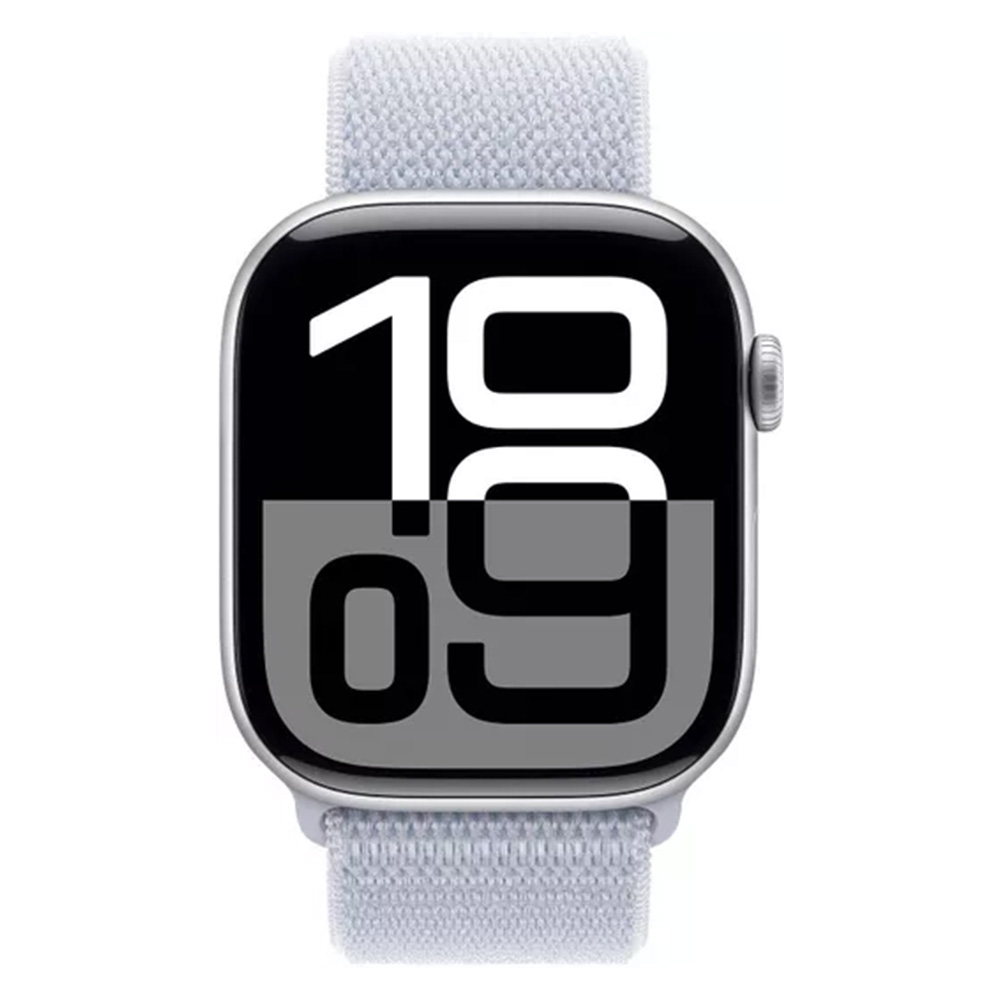 SMART WATCH APPLE WATCH SERIES 10 GPS 46MM 1.96" (MWWN3QF/A) SILVER ALUMINIUM CASE WITH BLUE CLOUD SPORT LOOP GR