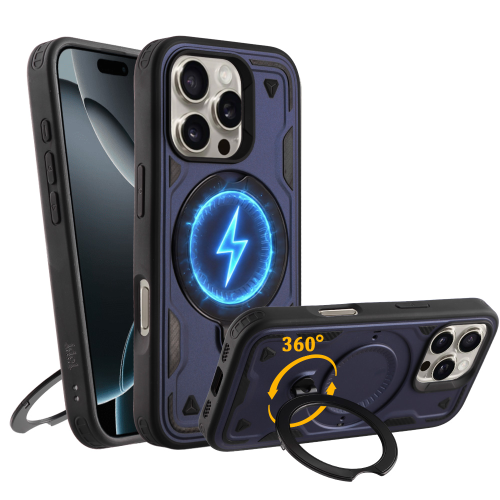 IDOL 1991 ARMOR TPU ΘΗΚΗ IPHONE 16 PRO 6.3in HYPER MAGSAFE STAND CAMERA GUARD BLUE
