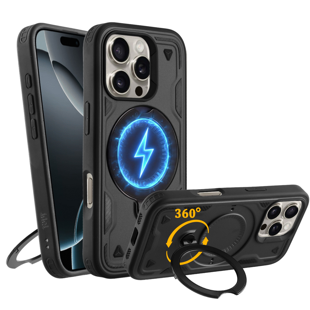 IDOL 1991 ARMOR TPU ΘΗΚΗ IPHONE 16 PRO MAX 6.9in HYPER MAGSAFE STAND CAMERA GUARD BLACK