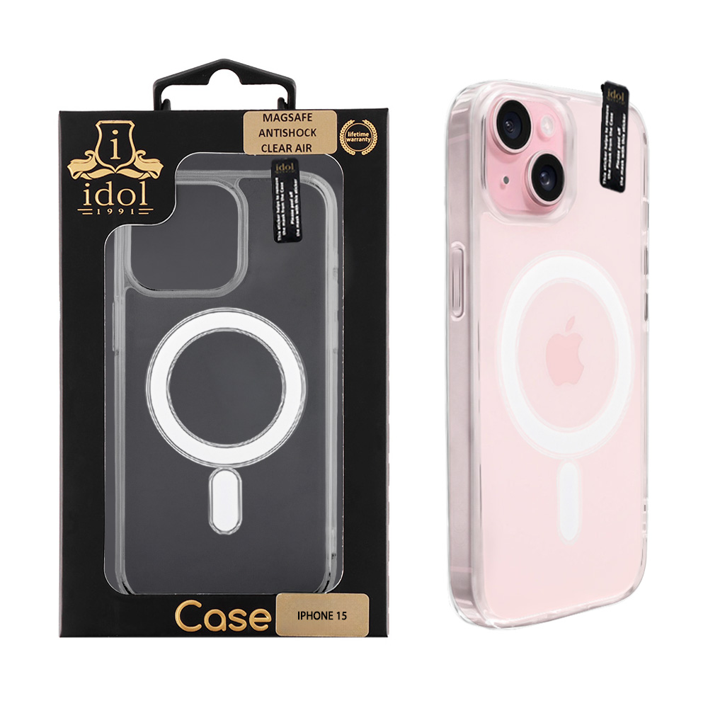 IDOL 1991 ΘΗΚΗ IPHONE 15 6.1" SUPER MAGSAFE ANTISHOCK CLEAR AIR BACK COVER TPU CAMERA GUARD ΔΙΑΦΑΝΗ