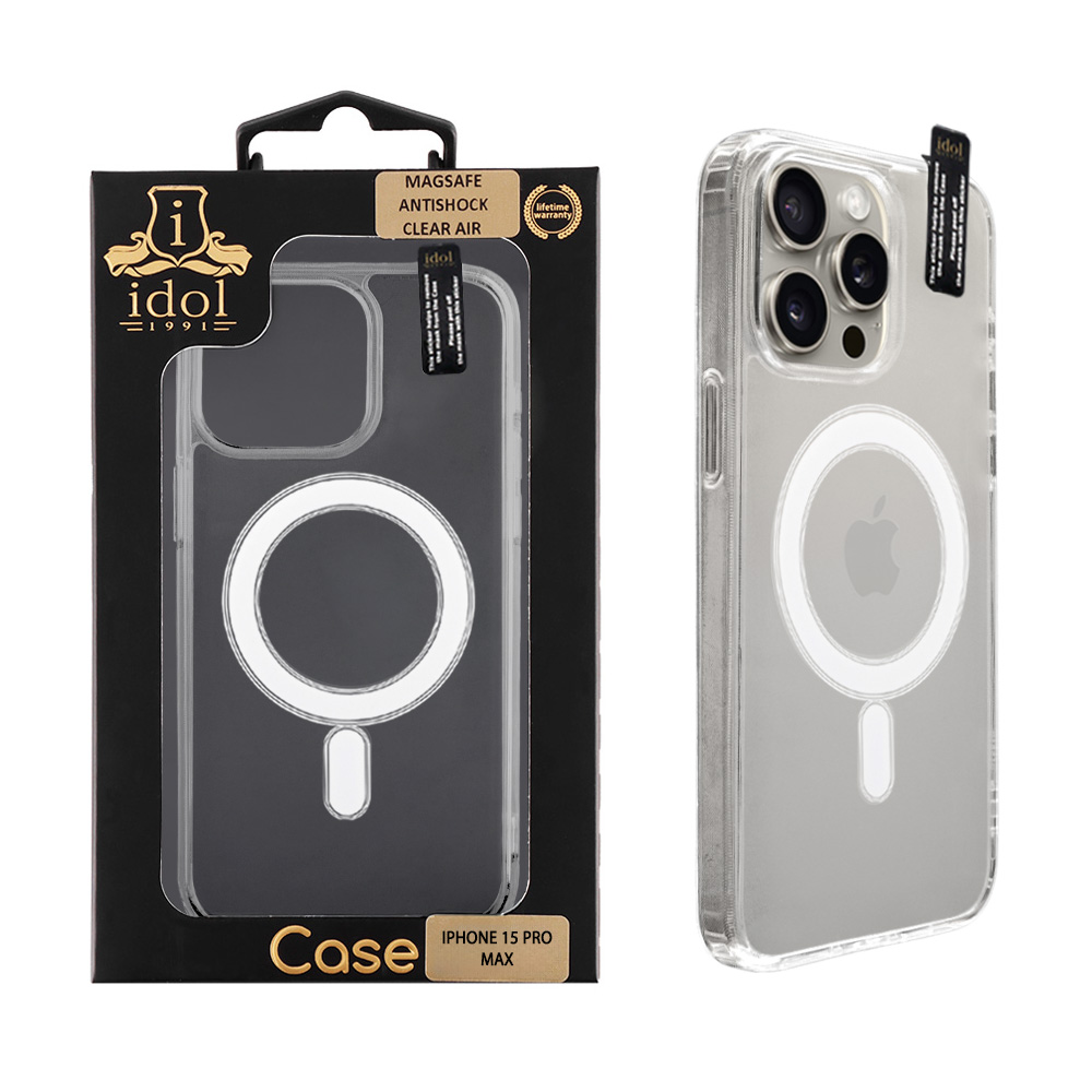 IDOL 1991 ΘΗΚΗ IPHONE 15 PRO MAX 6.7" SUPER MAGSAFE ANTISHOCK CLEAR AIR BACK COVER TPU CAMERA GUARD ΔΙΑΦΑΝΗ