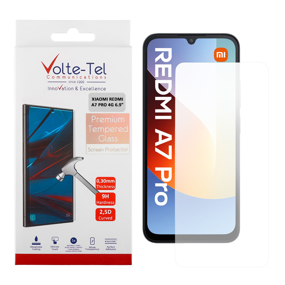 VOLTE-TEL TEMPERED GLASS XIAOMI REDMI A7 PRO 4G FULL GLUE <br><br><br><br>VOLTE-TEL TEMPERED GLASS XIAOMI REDMI A7 PRO 4G 6.9in 9H 0.30mm 2.5D FULL GLUE