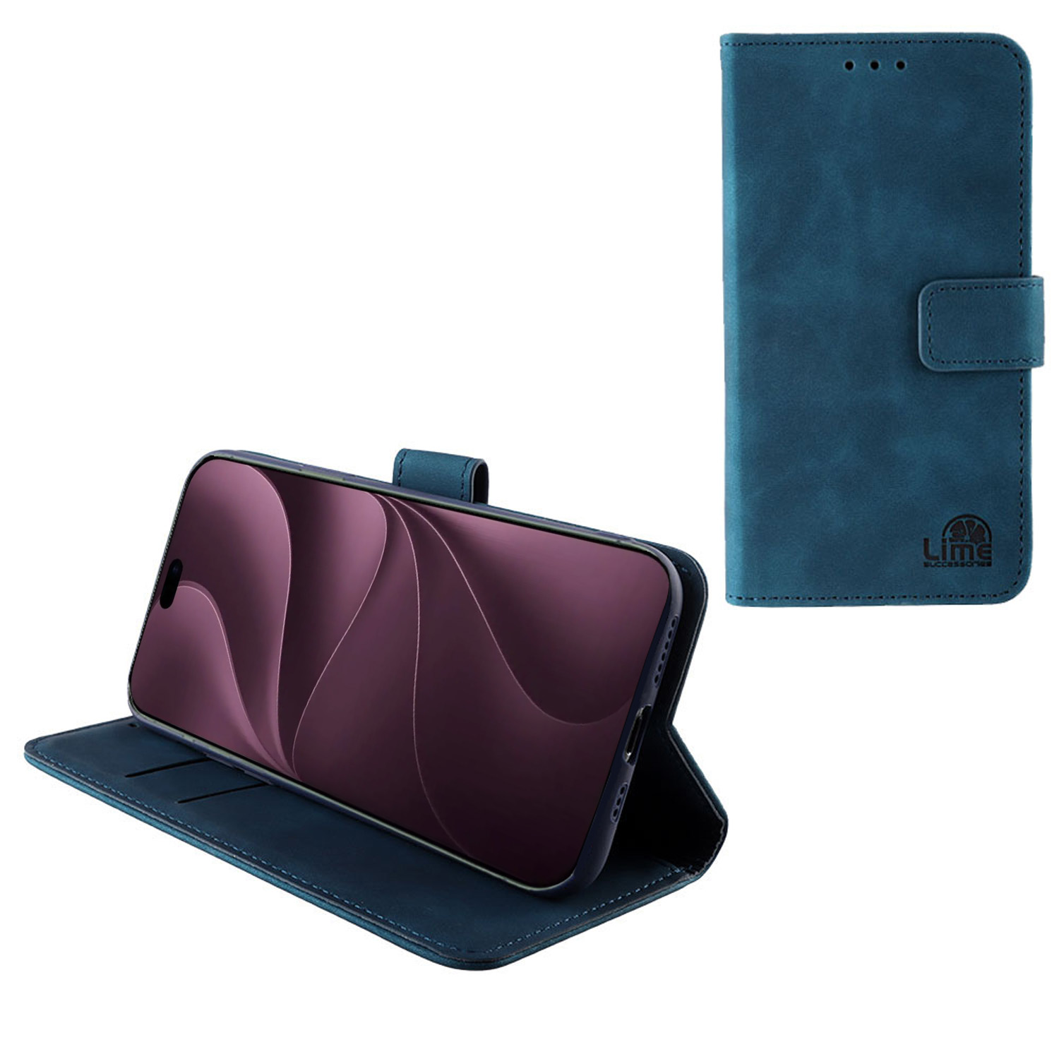 LIME ESSENTIAL ΘΗΚΗ IPHONE 18 PRO 6.3in MAGNET BOOK STAND CLIP DARK BLUE