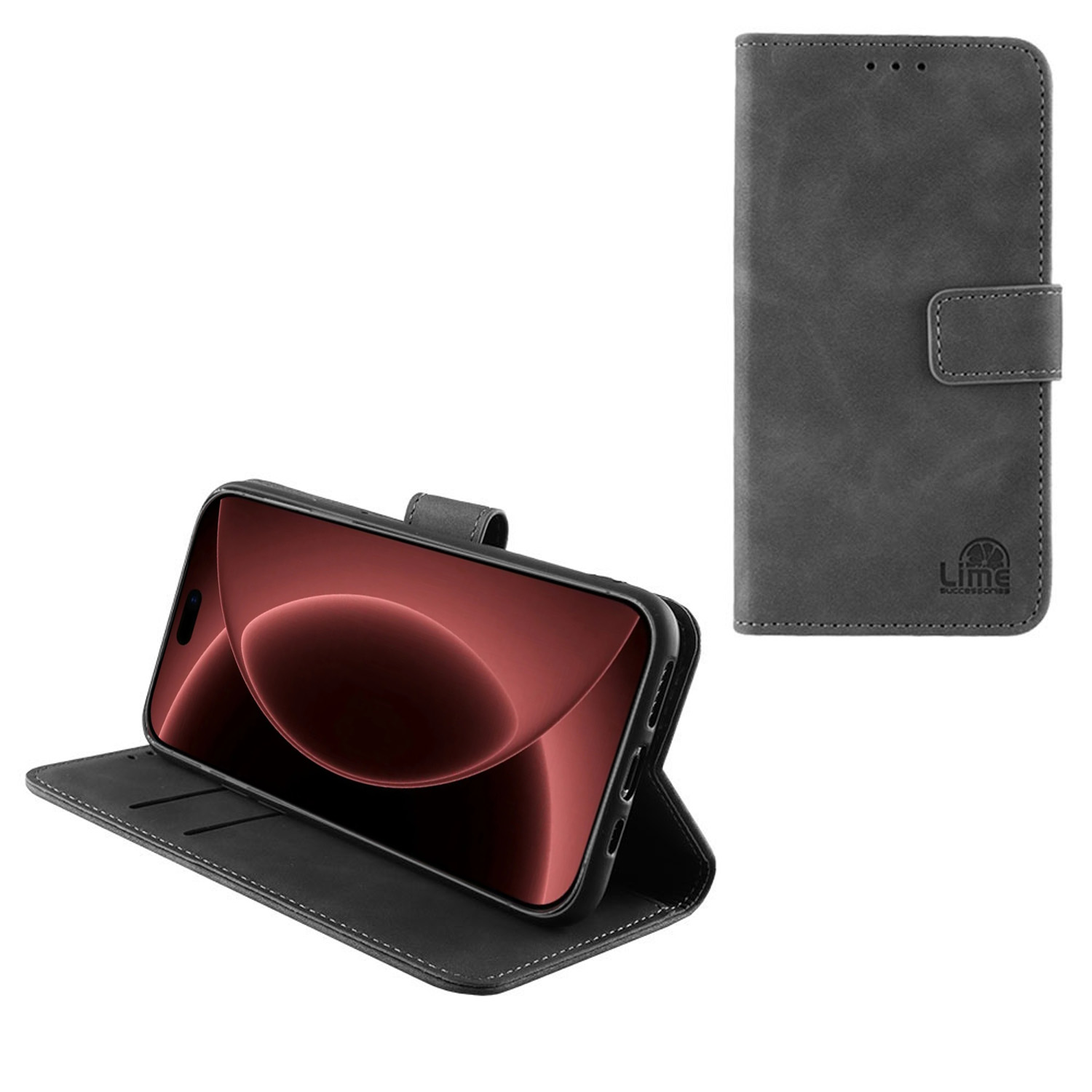 LIME ESSENTIAL ΘΗΚΗ IPHONE 18 PRO MAX 6.9in MAGNET BOOK STAND CLIP GREY