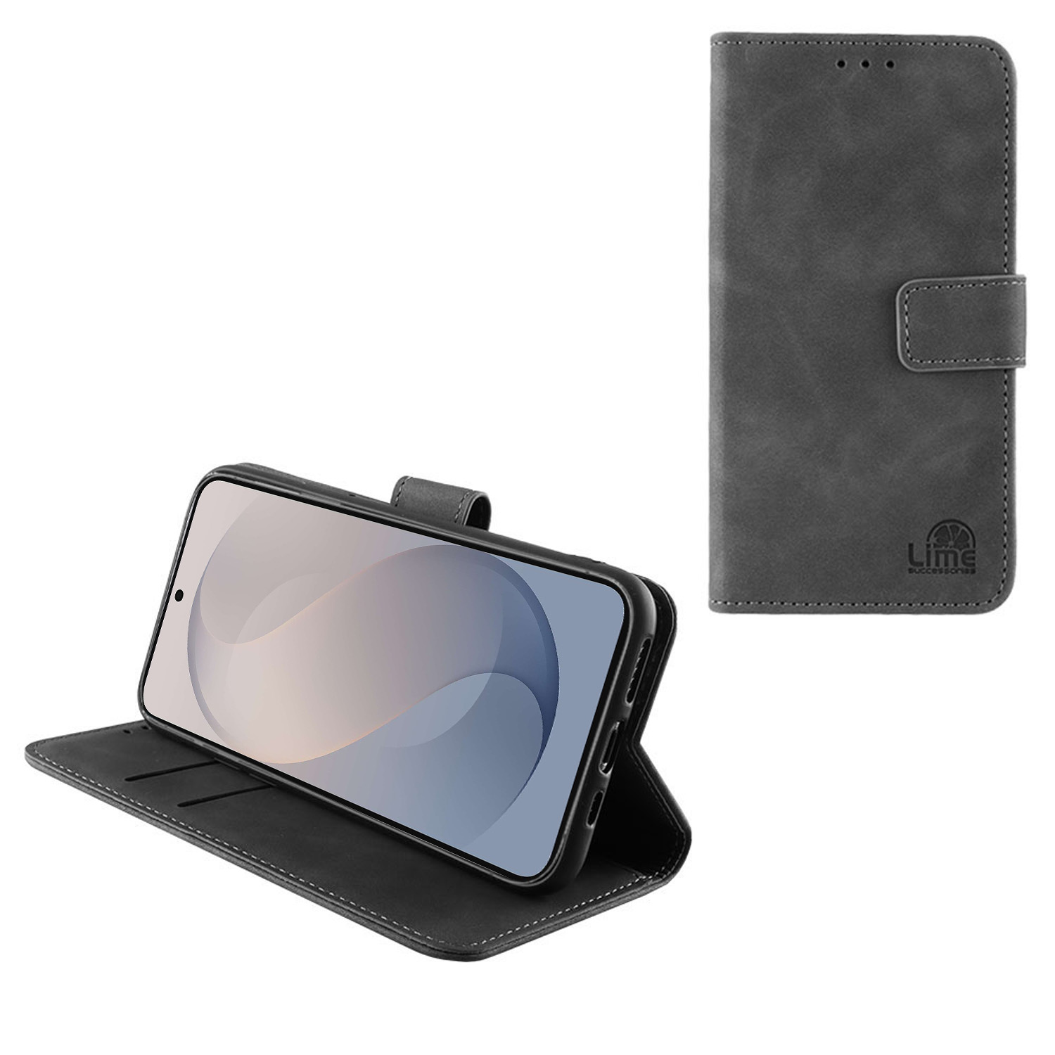 LIME ESSENTIAL ΘΗΚΗ SAMSUNG S26 FE 5G S741 6.7in MAGNET BOOK STAND CLIP GREY