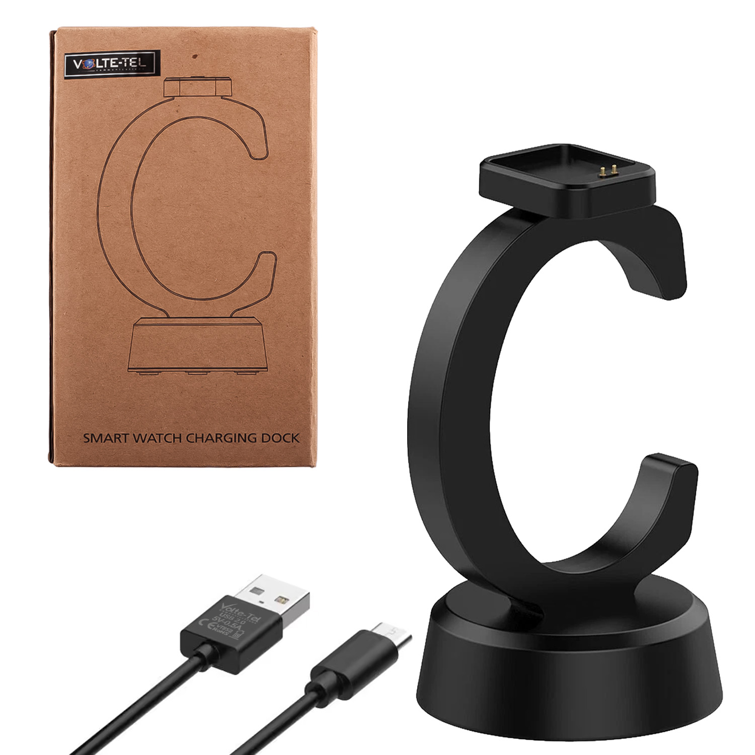VOLTE-TEL ΒΑΣΗ ΦΟΡΤΙΣΗΣ ΜΕ ΚΑΛΩΔΙΟ USB-A ΓΙΑ XIAOMI REDMI WATCH 6/SMART BAND 10 PRO 46.5mm VT852 1m BLACK