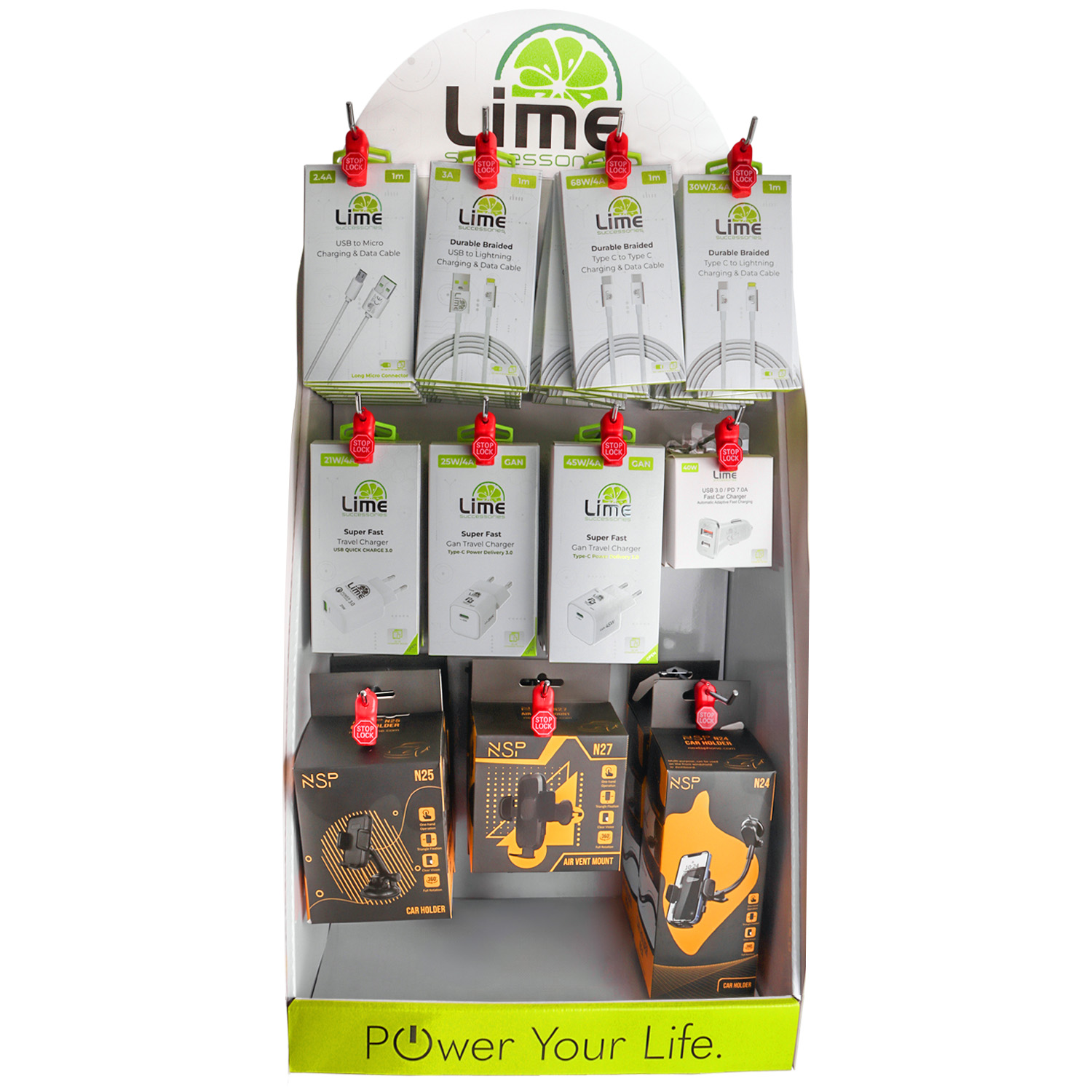 LIME STAND ΜΙΚΡΟ ΓΙΑ ΦΟΡΤΙΣΤΕΣ/ΚΑΛΩΔΙΑ ΘΗΚΕΣ LIME ΚΑΙ ΒΑΣΕΙΣ ΑΥΤΟΚΙΝΗΤΟΥ NSP