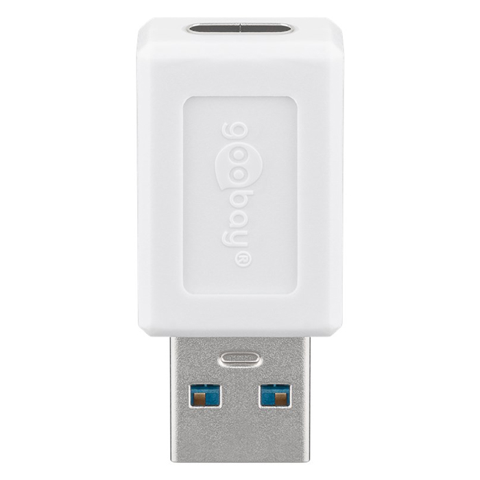 USB 3.0 SuperSpeed adapter USB-A to USB-C, white color. - GOOBAY 055-1265