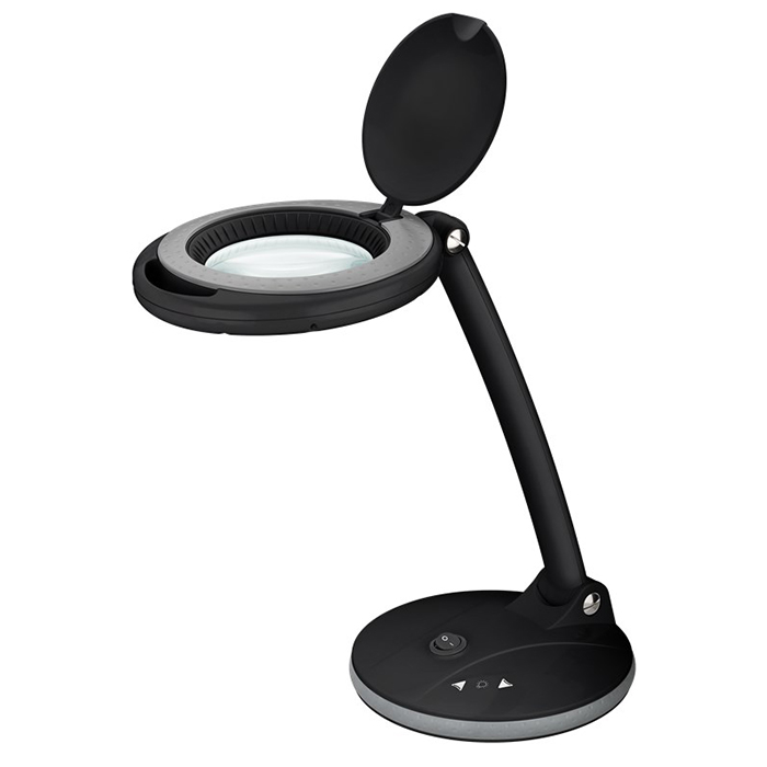 LED magnifying lamp with base, 6W, in black color. - GOOBAY 055-1267