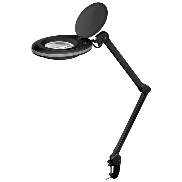 LED Magnifying lamp with clamp, 8W, in black color. - GOOBAY 055-1268