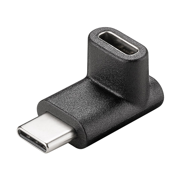 USB-C to USB-C adapter 90°, black color. - GOOBAY 055-1271
