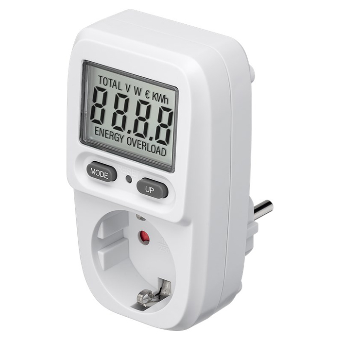 Digital energy cost meter for measuring the power consumption of electrical household appliances. - GOOBAY 055-1275