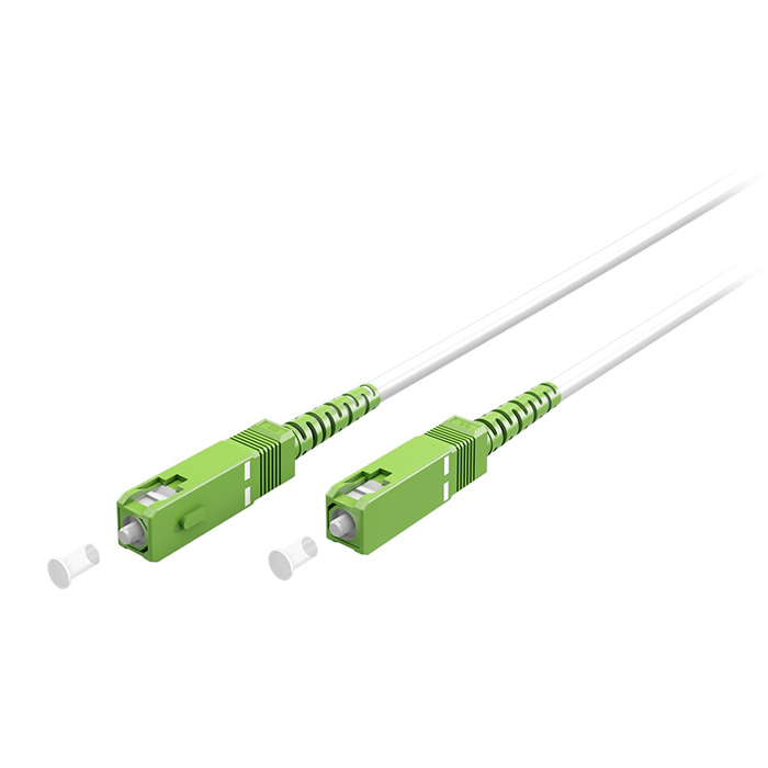 Fibre-optic Cable (FTTH), SC-APC (8°) male - SC-APC (8°) male, 1.00m white color. - GOOBAY 055-1279