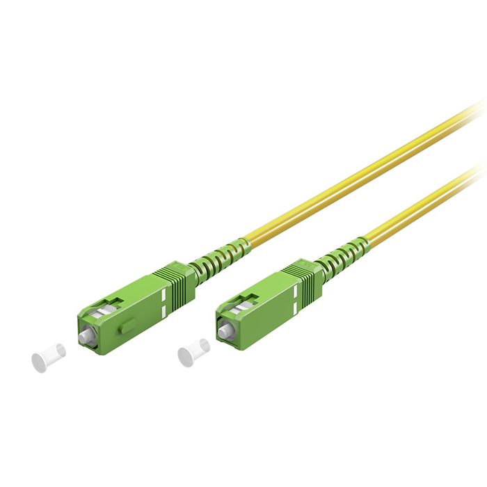 Fibre-optic Cable (FTTH), SC-APC (8°) male - SC-APC (8°) male, 2.00m yellow color. - GOOBAY 055-1281