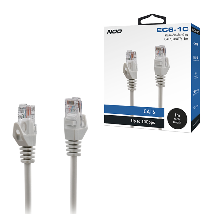 Ethernet cable CAT6, U/UTP, 1m. - NOD 141-0218