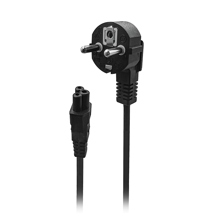 Power cable Schuko male angled - IEC-320-C5 female, 2m - NOD 141-0244