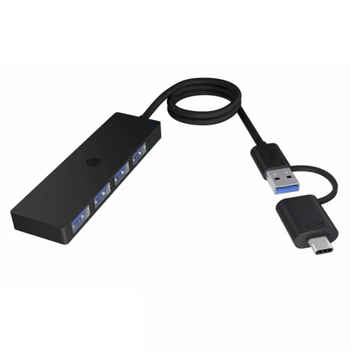 4-port hub with USB 3.2 Gen 1 Type-C and Type-A interface. - ICY BOX 146-0300