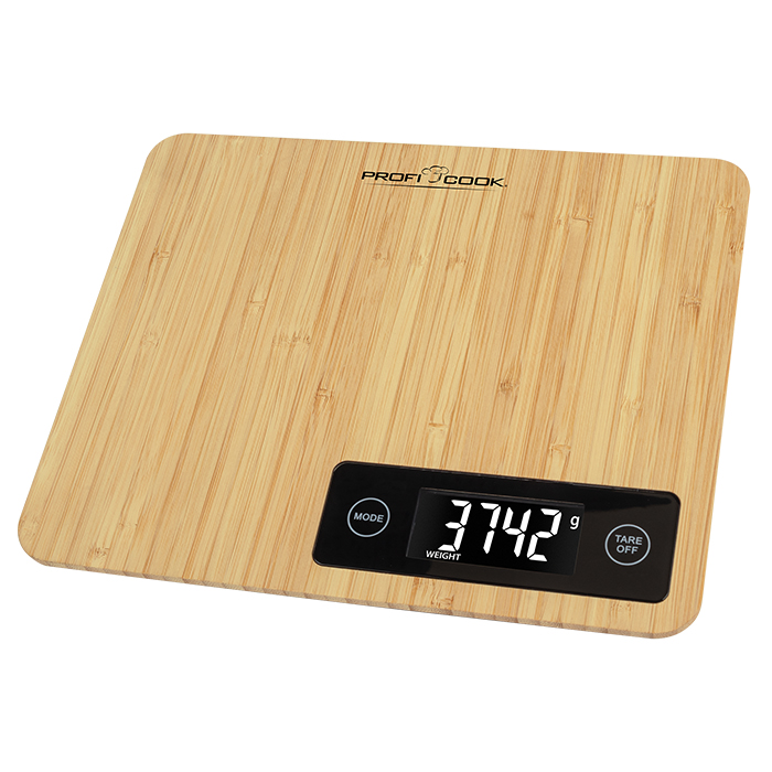 Bamboo kitchen scale. - PROFI COOK 153-0185