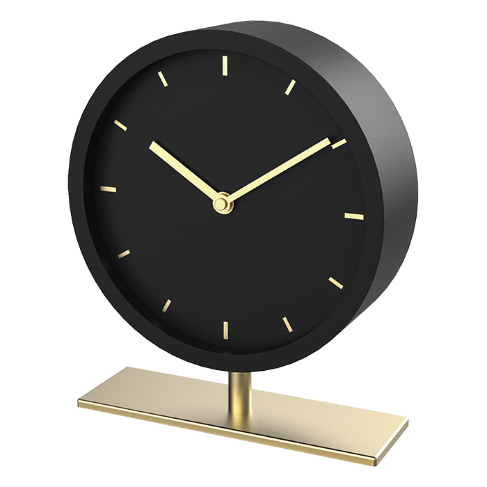 Analog desk clock with metal base. - LIFE 221-0390