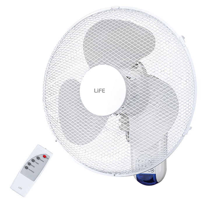 Wall fan with remote control, 45W - LIFE 221-0398