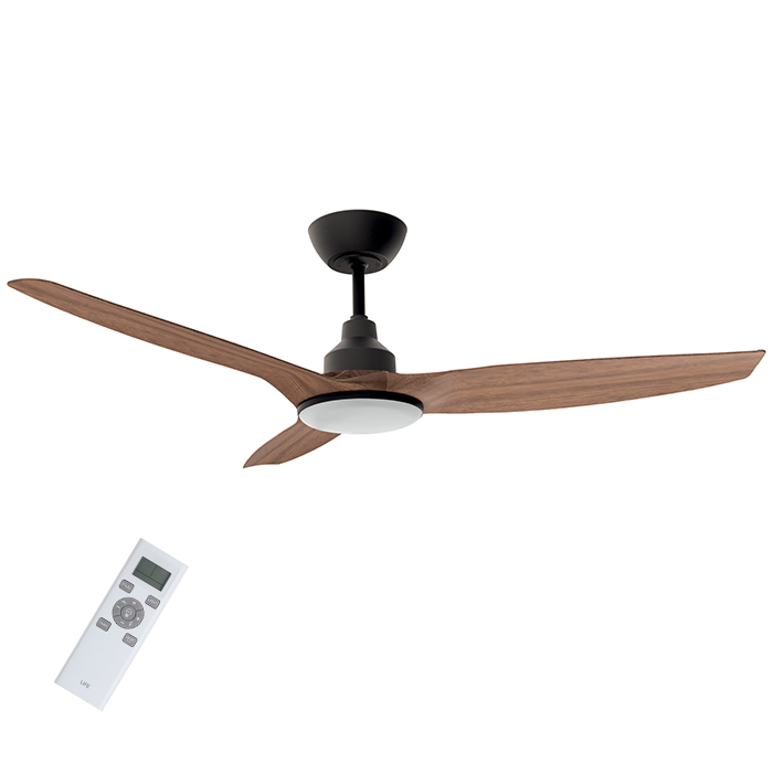 Ceiling fan with LED light and remote control, 31W - LIFE 221-0401