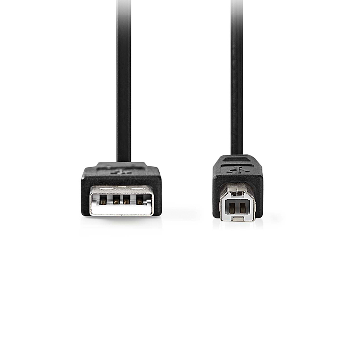 USB 2.0 cable, USB-A male - USB-B male 10W, 5.00m. - NEDIS 233-2498