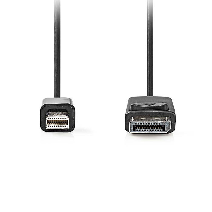 Mini displayPort cable 1.2, Mini displayPort male - displayPort male, 2.00m black color. - NEDIS 233-2499